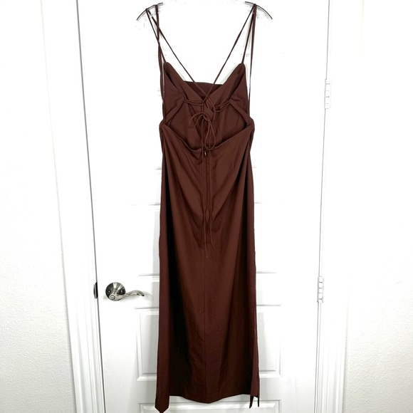BHLDN Anthropologie Gavin Midi Slip Dress NEW Size 8 Rich Brown - Picture 7 of 13